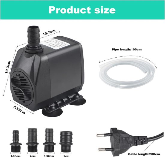 OMECO 4 in 1 Aquarium Filter Pumpe 700L/h mit 9W UVC Klärer innenfilter AquariumPumpe Wasserpumpen für Süß- und Meerwasser Becken,150-300L Aquarium Volumen mit Filtermaterial
