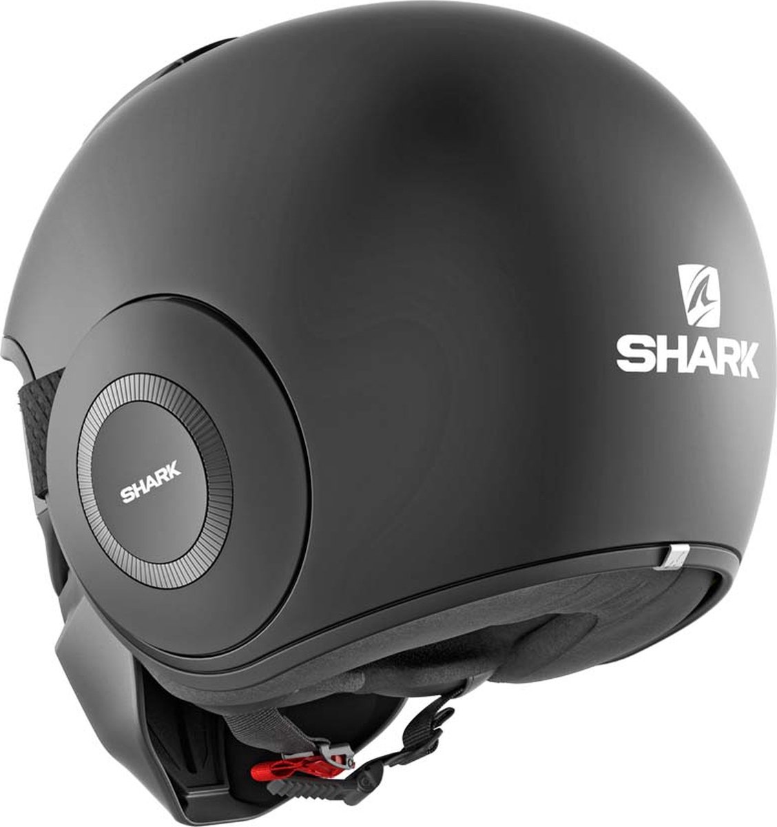 SHARK STREET DRAK BLANK Motorhelm jethelm MAT Zwart- Maat XS – foto 3