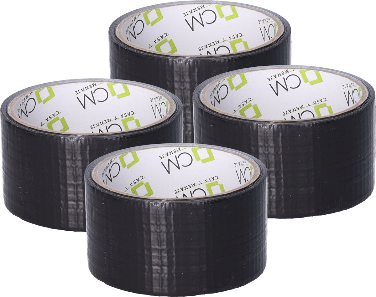 CM Duct tape - zwart - 6x rol- 48mm x 10m - binnen/buiten