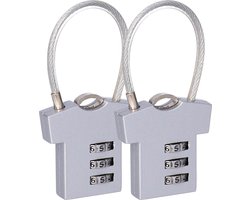 CM Hangslot met code - 2x - cijfer code - gecodeerd slot - lockerslot