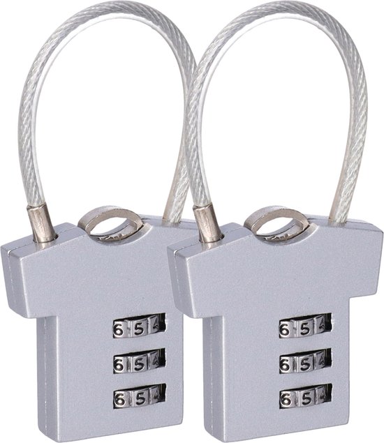 Cadenas CM avec code - 2x - code numérique - serrure codée - serrure de casier