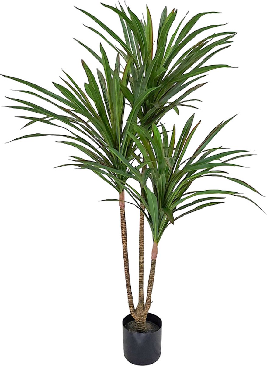 Kunstpalm Kunst Drakenbloed Dracena | 130cm - Namaak drakenbloed - Kunstplanten voor binnen - Kunstplant drakenbloed Donkergroen