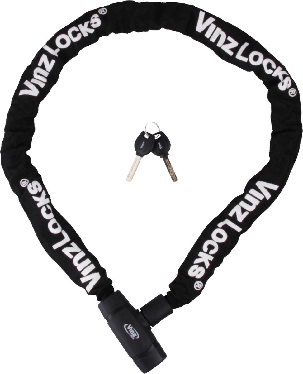 VINZ Olympus Kettingslot / Fietsslot met Vaste Kop 8mm - 150cm