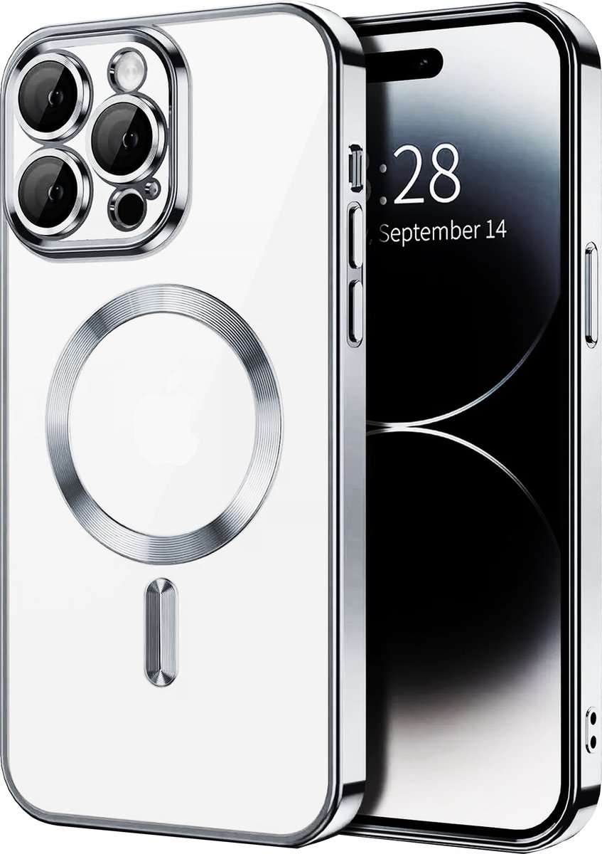 TG Techgrip - Hoesje Geschikt voor iPhone 11 Pro Magsafe Compatible Zilver - Back Cover Hoesje met ingebouwde 9H HD camera glas bescherming - Zilver Hoes Geschikt voor iPhone 11Pro