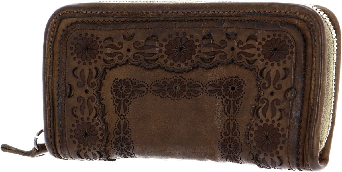 CAMPOMAGGI Leren Portemonnee Wallet Verde Militare Olijfgroen