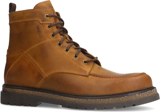 Manfield - Homme - Bottines à lacets en cuir cognac - Taille 40