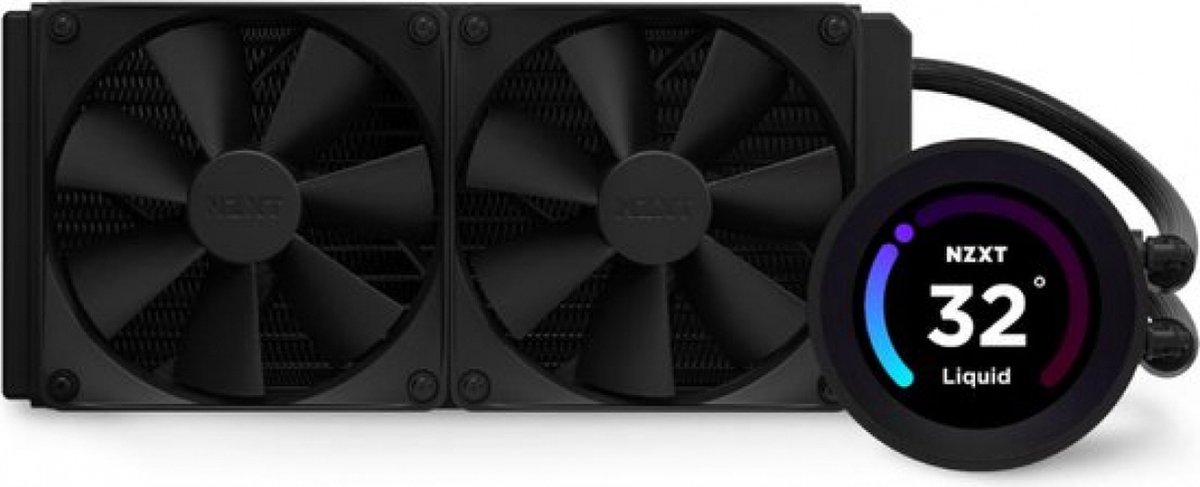 NZXT Kraken Elite 280 - Vloeistof-koelsysteem afmeting radiator 280mm - voor Intel LGA 1700 1200 115X AMD AM5 AM4 sTRX4 TR4 - 2 x F140P fans - Koper Aluminium plastic - RGB - zwart