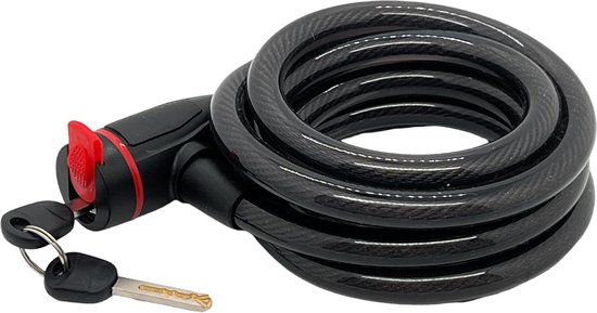 Techno Bike Products Techno Kabelslot Spiraalslot met houder 150cm