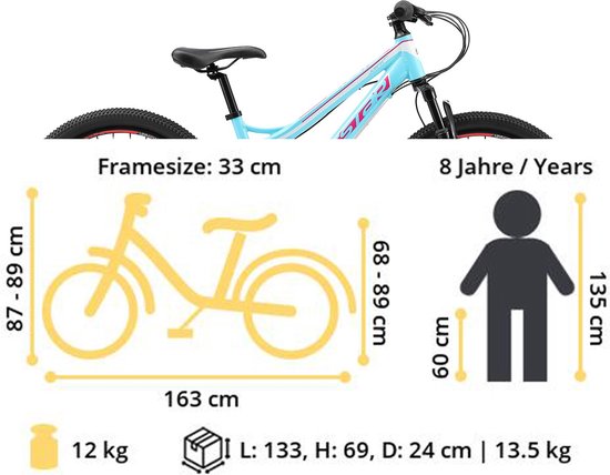 Bikestar hardtail MTB 21speed 24inch turquoise/wit van Bikestar — afbeelding 3