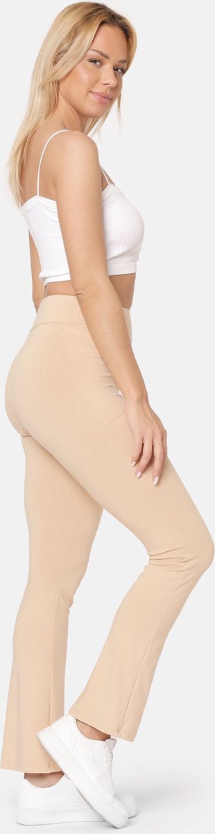 Bellivalini Dames Yogabroek - Sport - Vrijetijdsbroek - Lang - Viscose - Sportbroek - BLV-BLV50-282-YPF - Zand - S van Bellivalini — afbeelding 5