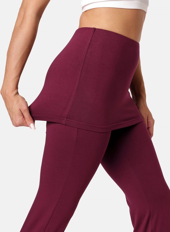 Bellivalini Dames Yogabroek - Sport - Vrijetijdsbroek - Lang - Viscose - Sportbroek - BLV-BLV50-276-YPS - Wijn - XS van Bellivalini — afbeelding 5