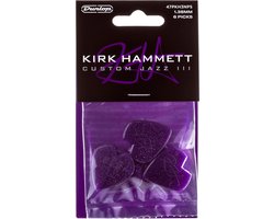 Jim Dunlop Signature - Plectrums - Kirk Hammett Jazz III - Purple Sparkle - Player's Pack 6 Stuks