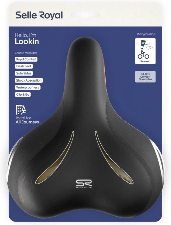 Selle Royal zadel Lookin Relaxed Stracciatella zwart