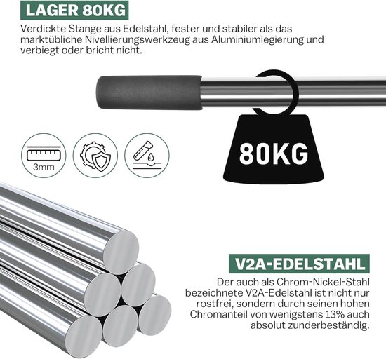 Professionele Roestvrijstalen Gazon-Nivelleringshark met 2m Handvat - Tuin en Golfbaan Gereedschap — afbeelding 4