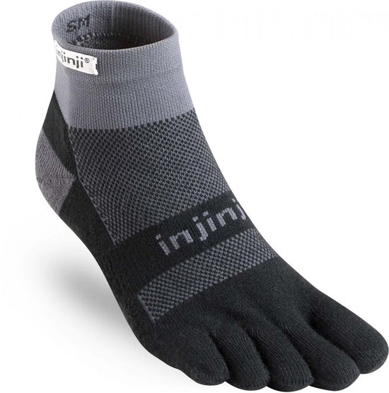 Mini-Crew Injinji Run Midweight - Noir / Gris - 37-40