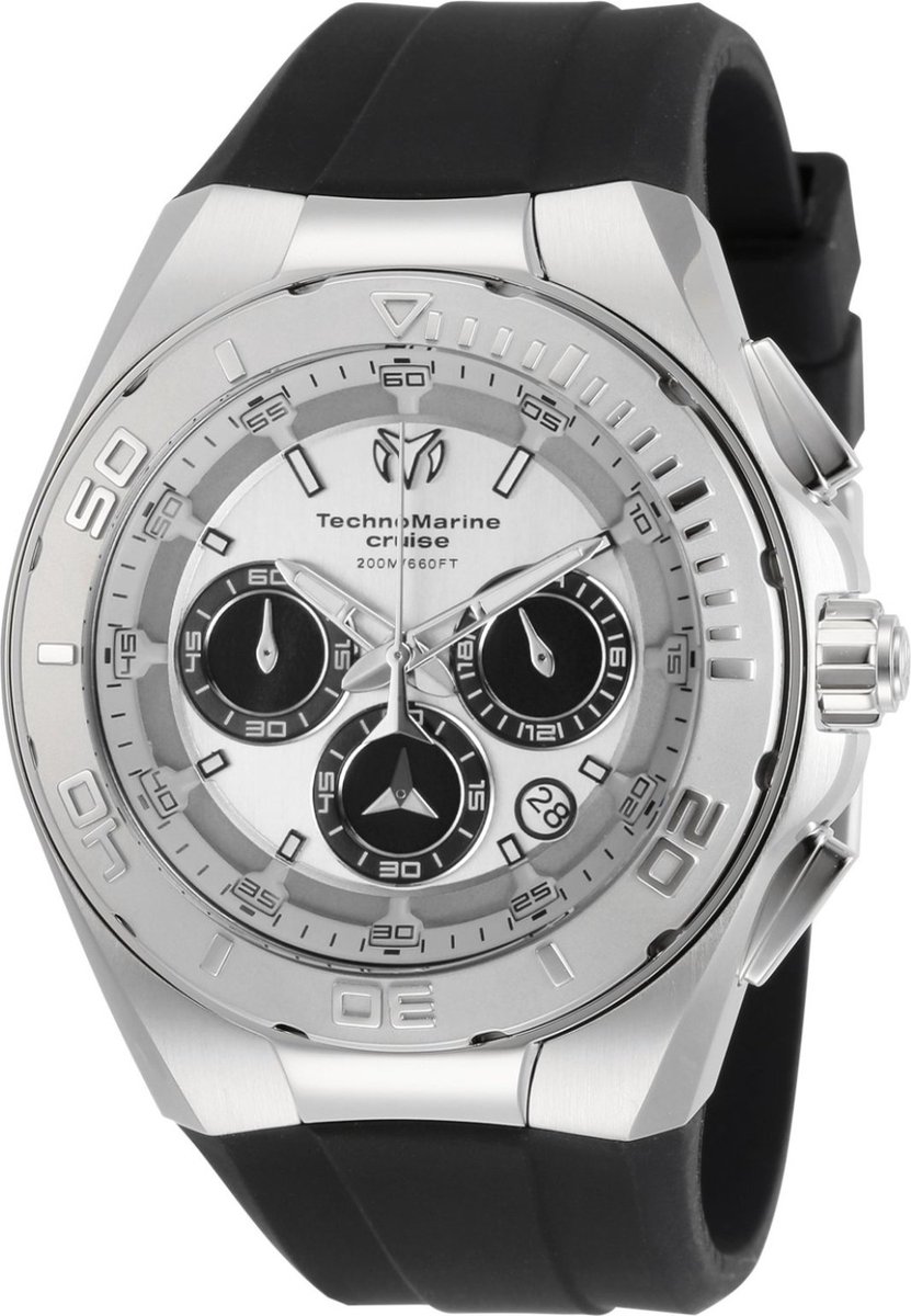 TechnoMarine Cruise TM-115345 Heren Horloge - Waterdicht - Analoog - Quartz Uurwerk - Roestvrij Staal met zilveren Wijzerplaat - 45mm