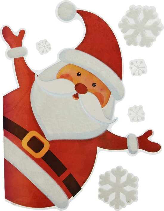 Raamdecoratie Kerstman - Feestelijke kerststicker voor ramen