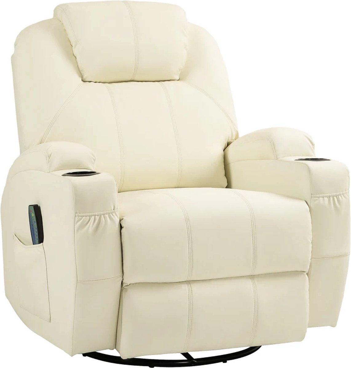 Massagestoel Elektrische Relaxfauteuil Crèmewit - afbeelding 3