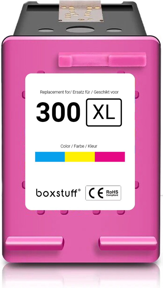 Boxstuff Inkt geschikt voor 300 XL - (CC644EE) Compatibel met HP 300 / 300XL - Inkt Cartridge Kleur voor HP PhotoSmart D110a / D110b / C4600 / C4635 / C4640 / C4680 / C4740 / C4750 / C4780 DeskJet D2560 / F2400 / F2410 / F2480 Printer - Pack Kleur