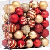 50-delige Set Kerstballen - Klassieke Kerstboomdecoratie in Rood en Goud - 4 cm