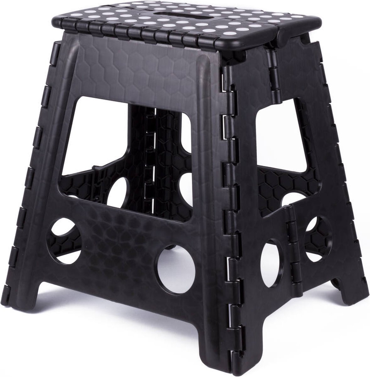 Goedkoopste Opvouwbare Kruk Zwart Wit – Groot & Krachtig – Draagkracht 120 kg