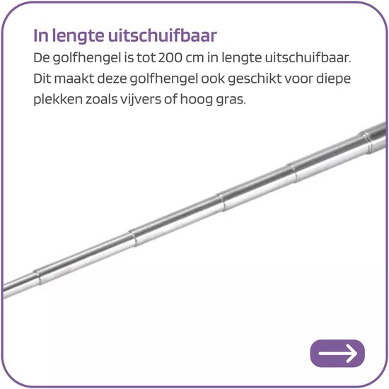 Jobber Golfhengel - Golfbal Hengel - Golf Bal Retriever 2 meter van Merkloos — afbeelding 4