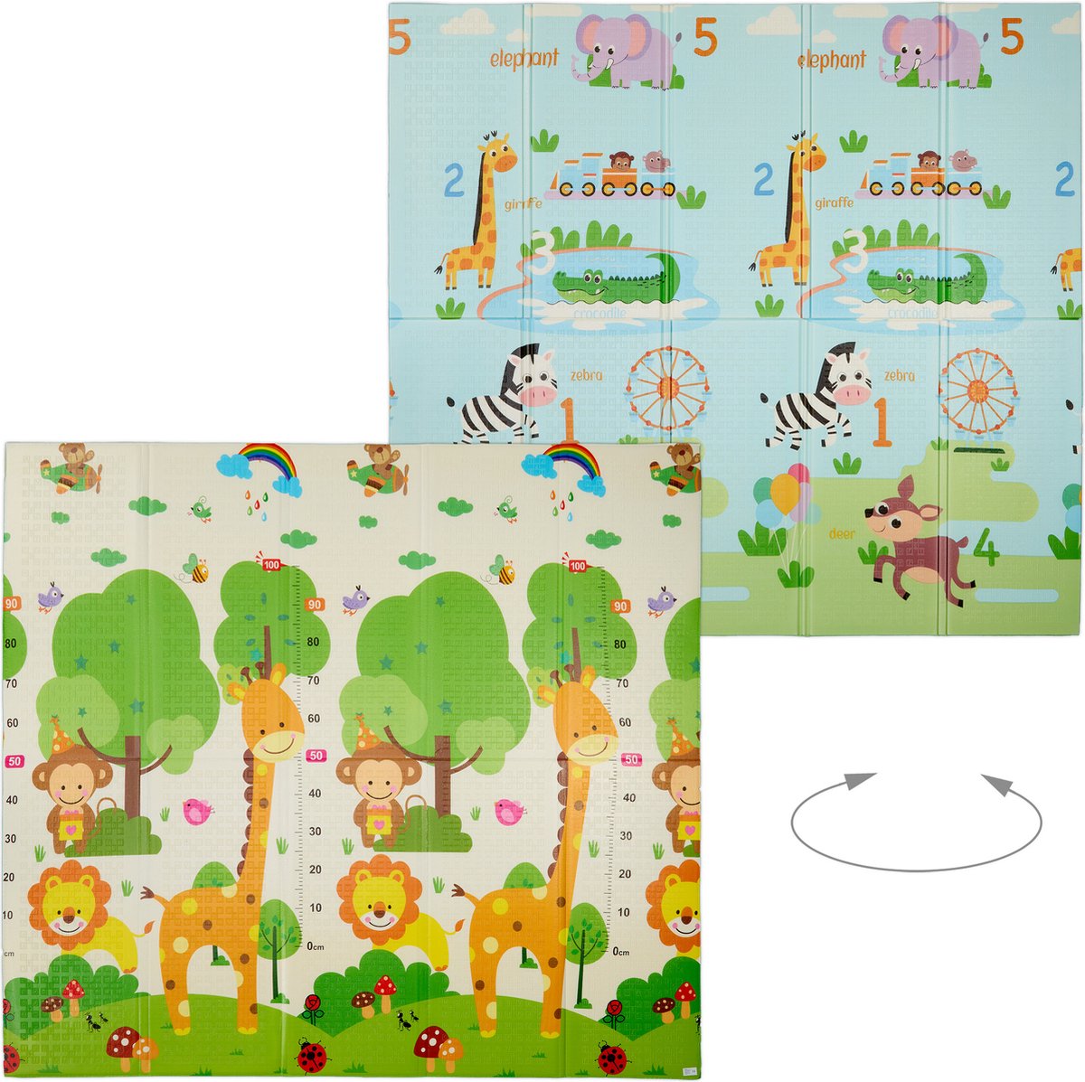 Speelmat - 200x180 cm - opvouwbaar - dieren - met tas - afwasbaar – foto 6