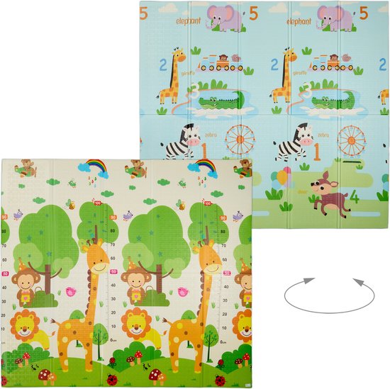 speelmat - 200x180 cm - opvouwbaar - dieren - met tas - afwasbaar — afbeelding 2
