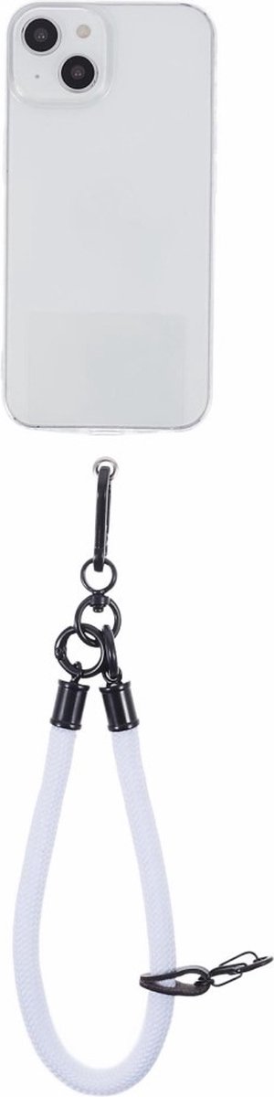 Coverup Polskoord met Sleutelhanger - Gevlochten Nylon 8mm - Wit