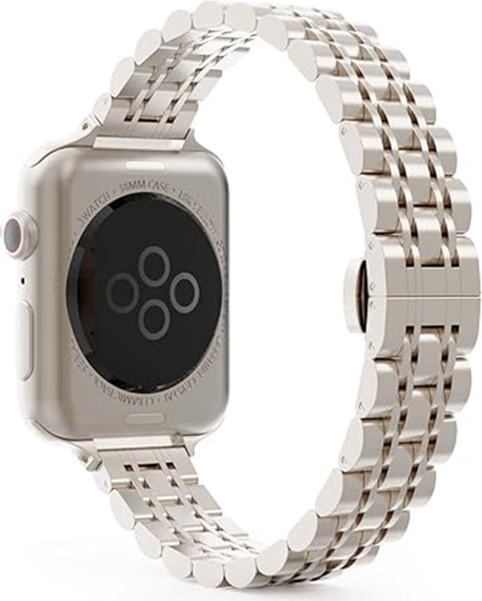 New Age Devi - Luxe metalen band - Geschikt voor Apple Watch 38mm - 42mm - Dun en stijlvol - Voor dames - Voor iWatch Series Ultra10987SE654321 - RVS ketting band