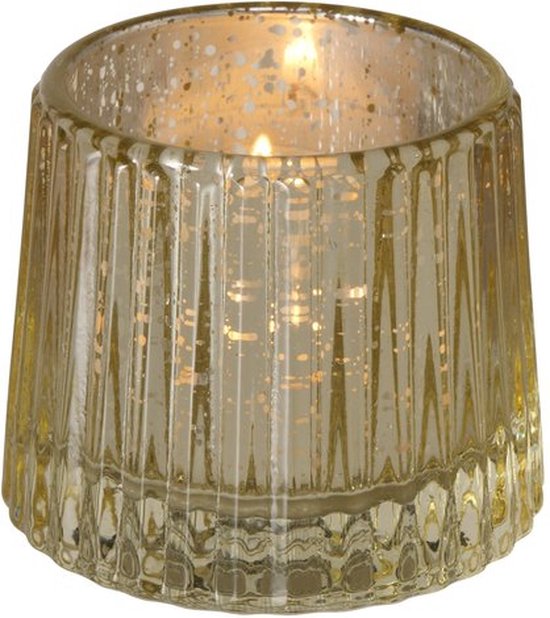 Boltze Photophore Rouge – Verre Laqué – 7 Cm – Pour Bougie Chauffe-plat – Décoration Intérieure – 1 Pièce (assortiment Aléatoire)