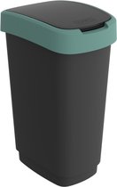 Bol.com Rotho Twist - afvalbak - kunststof - 50Liter - misletoe groen aanbieding
