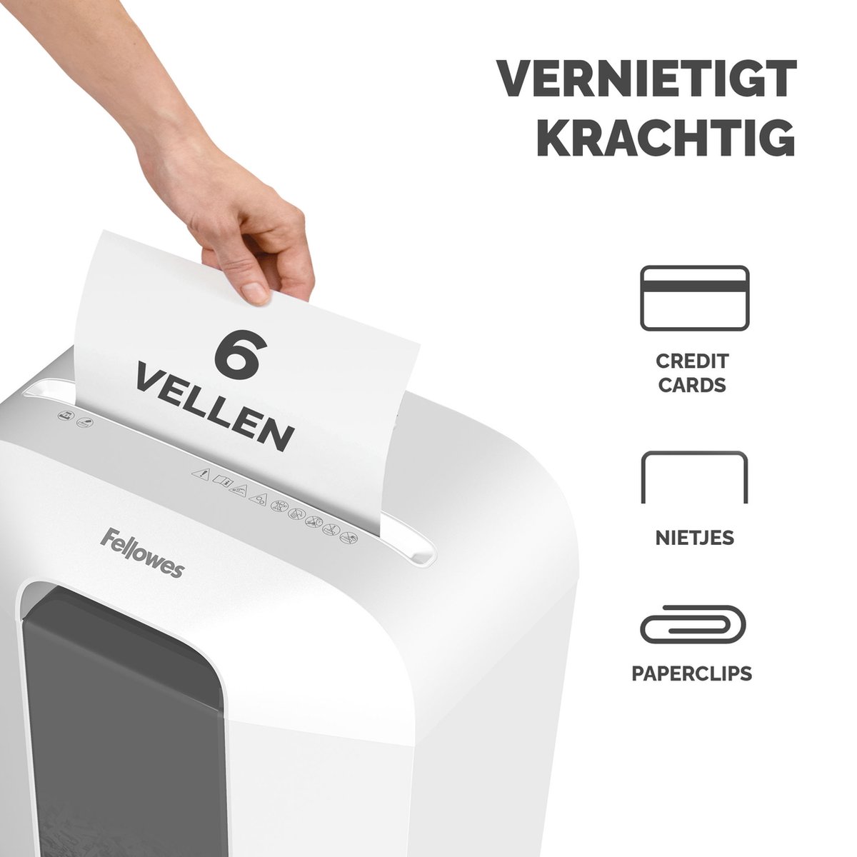 Fellowes LX25 Papiervernietiger / Papierversnipperaar – P‑4 Cross‑Cut – 6 vellen – 11,5 liter – Voor thuis & thuiskantoor thumbnail 4