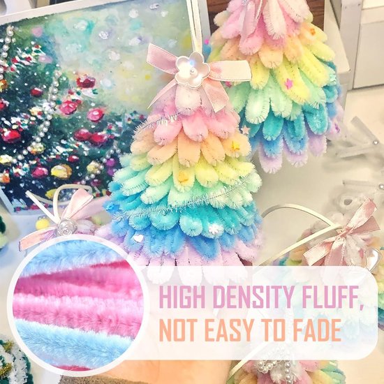200 Cure-Pipes Multicolores Macarons - 30 Cm - Fil Chenille Créatif Pour DIY Noël, Artisanat, Décorations