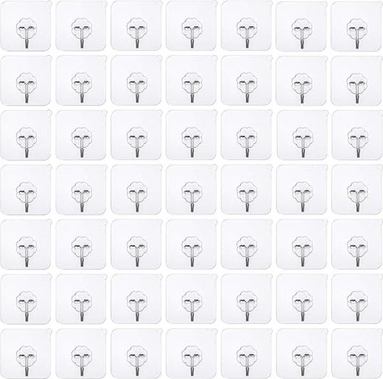 50pcs - Crochets autocollants sans perçage, crochet mural transparent, crochet adhésif transparent, crochet pour manteau étanche, crochet de porte, idéal pour la cuisine, la salle de bain, le mur et le plafond