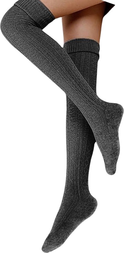 Pluche overknee-sokken, wollig, dames pluche overknee-sokken