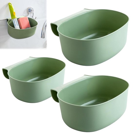Poubelle de cuisine suspendue - 3 pièces paniers à déchets porte de placard - conteneur à déchets porte de cuisine - ensemble de poubelles - vert.