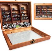 Angst Boekenplank – Houten Miniatuur Display (10×12×7 cm)