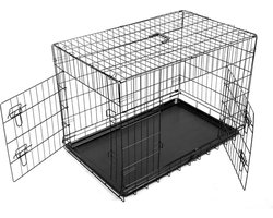 Livista® - Metalen Hondenkennel XL – Inclusief PVC Lade – Met Handgrepen – 2 Deuren – Duurzaam en Praktisch – 107x76x68cm