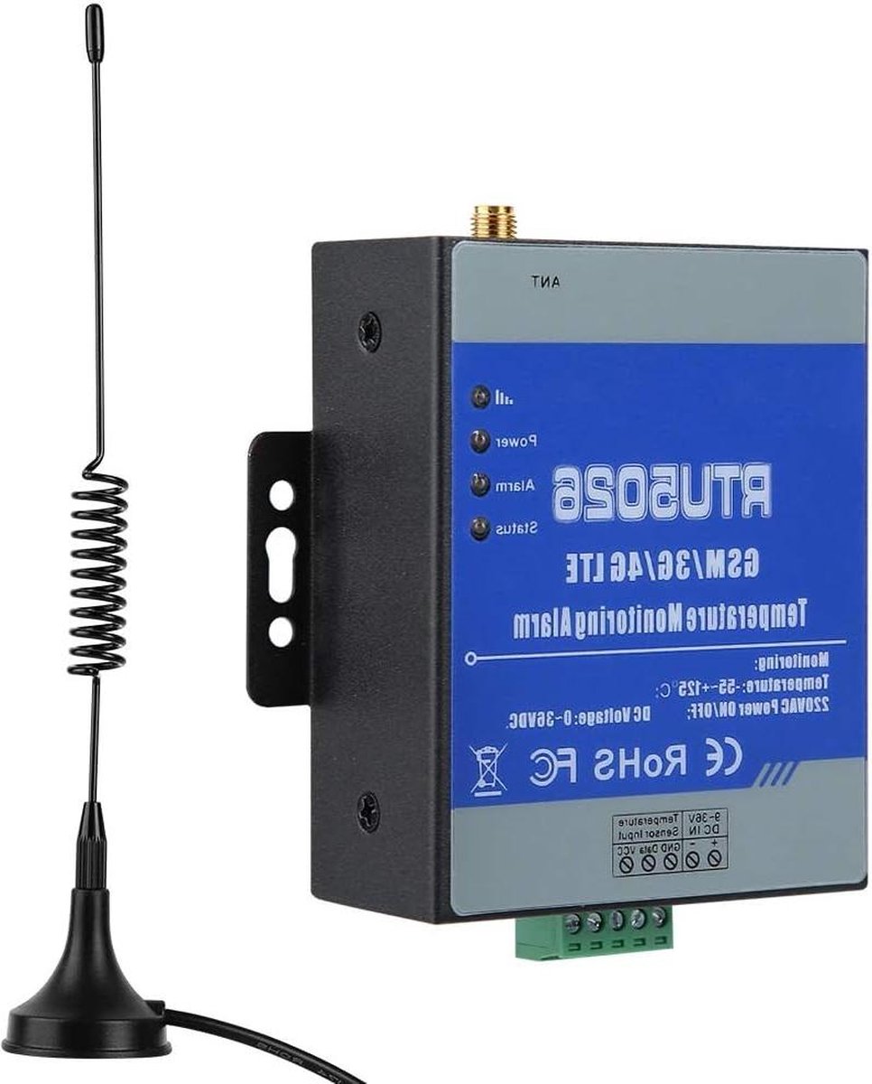 SMS temperatuuralarm remote alarmsysteem - GSM (EU) met temperatuursensor .