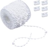 Chaîne pour store bateau - 20 m - avec 5 connecteurs - Chaîne pour store enrouleur - Pièces de rideau - Blanc - Plastique - Pour lames de 89 mm - Pour la réparation des stores enrouleurs