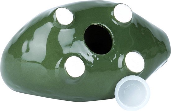Tirelire Céramique Grenouille Verte - Avec Clé - 15x15x12cm