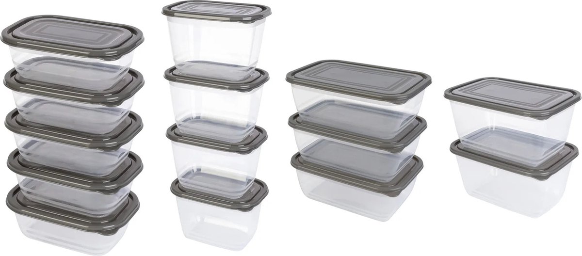 Ernesto Vershoudbakjes set van 4 maten - Totaal 14 Bakjes - Magnetron- vaatwasmachine bestendig - incl deksels
