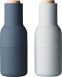 Menu New Norm Bottlegrinder Peper- en zoutmolen - Blauw - Set van 2 stuks