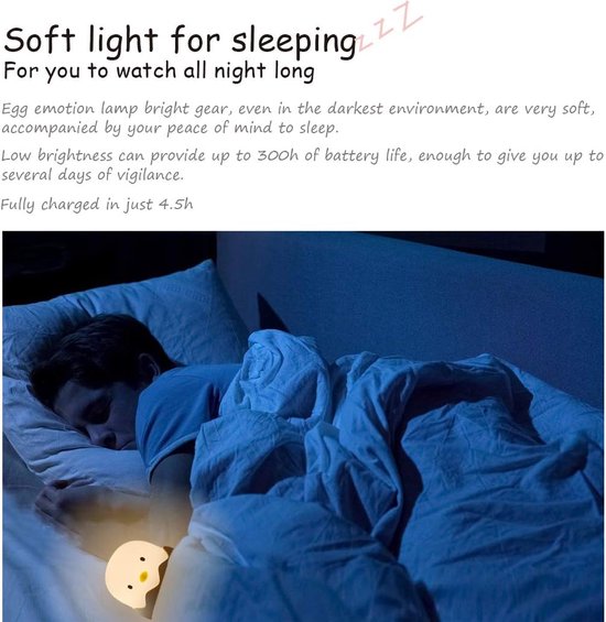 Kuiken Nachtlampje-Nachtlampje-Nachtlampje Baby-Leuk Kuiken-Nachtlampje-Babykamer-Siliconen Aanraaksensor-Oplaadbaar-Dimbaar van Merkloos — afbeelding 4