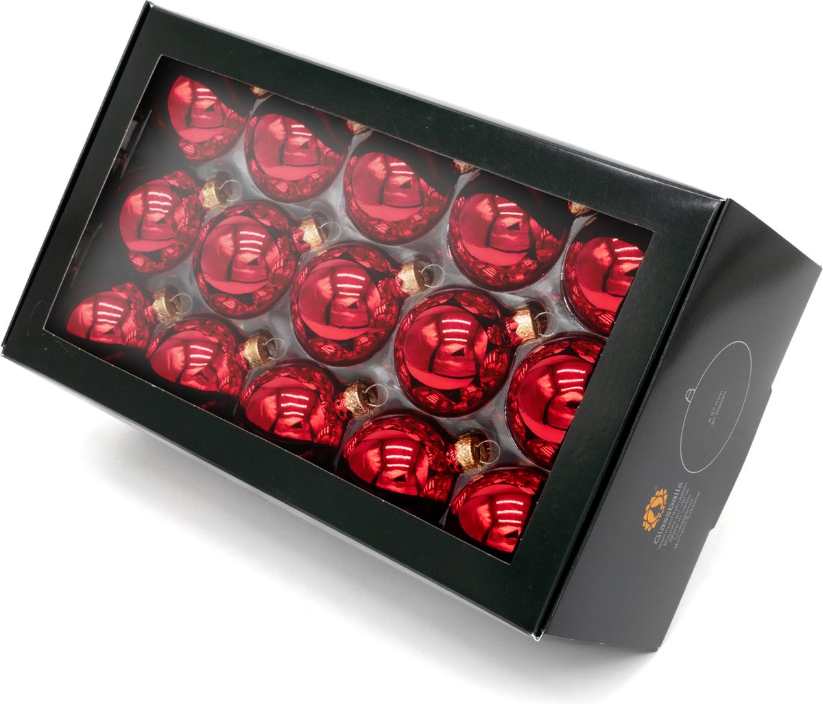 Muntel® Kerstballen - Glas - 8 Stuks - Glans - Rood - 80 mm