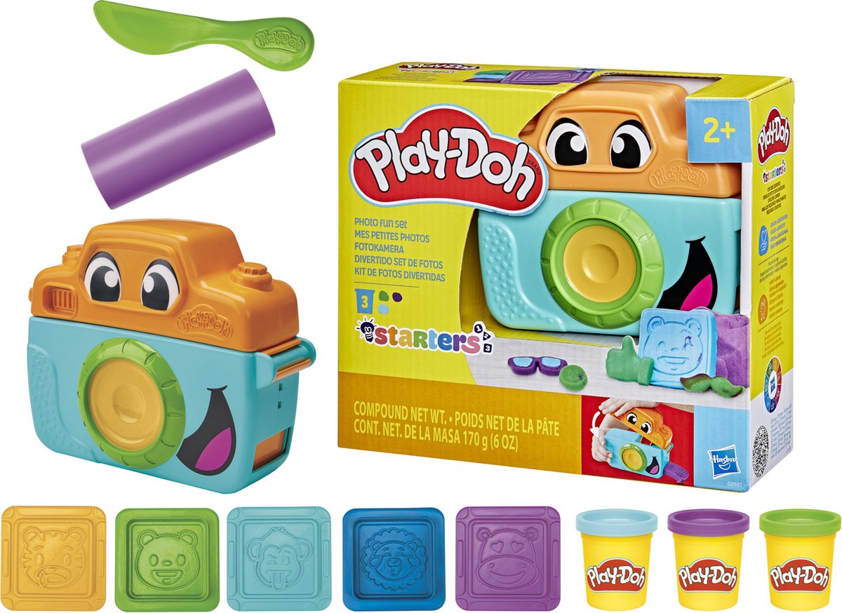 Play-Doh Fotoplezier Voor Beginners Speelset - Boetseerklei - Speelgoedcamera - 3 Play-Doh Potjes - Knutselen voor kinderen