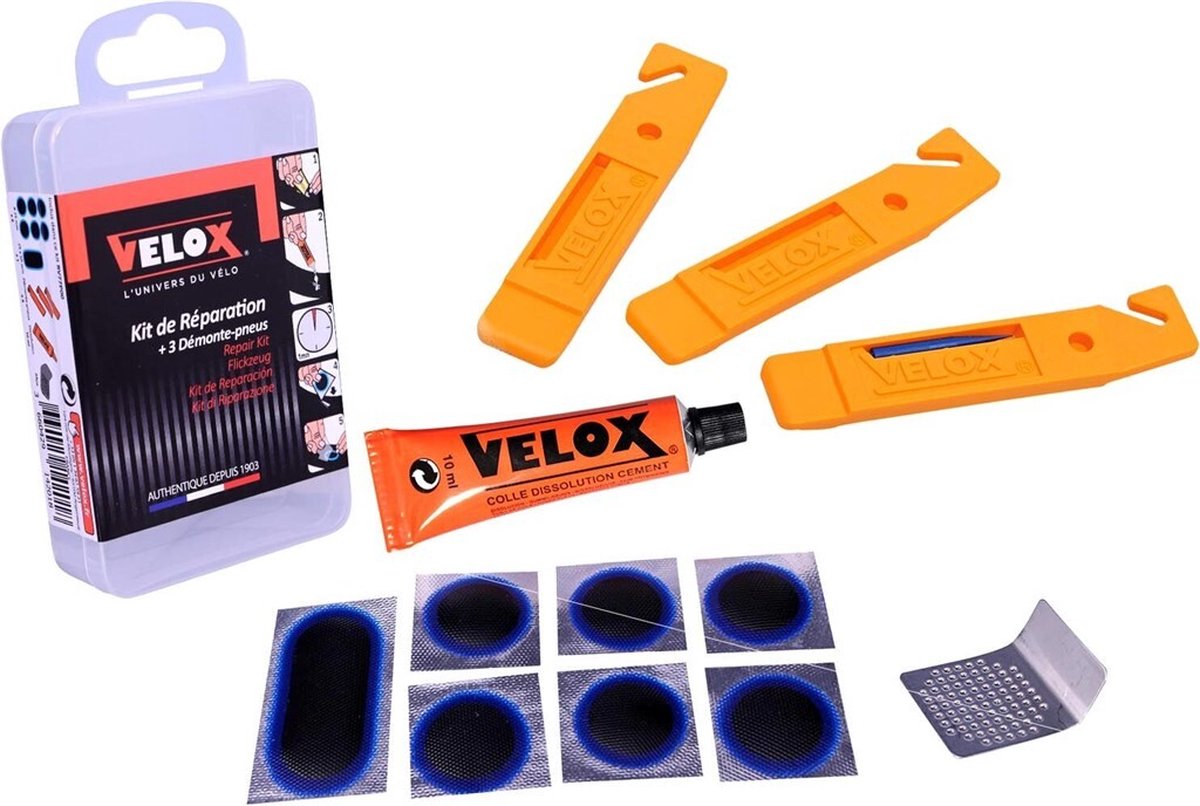 Velox reparatieset/doosje city groot maxi incl bandenlichters 743477