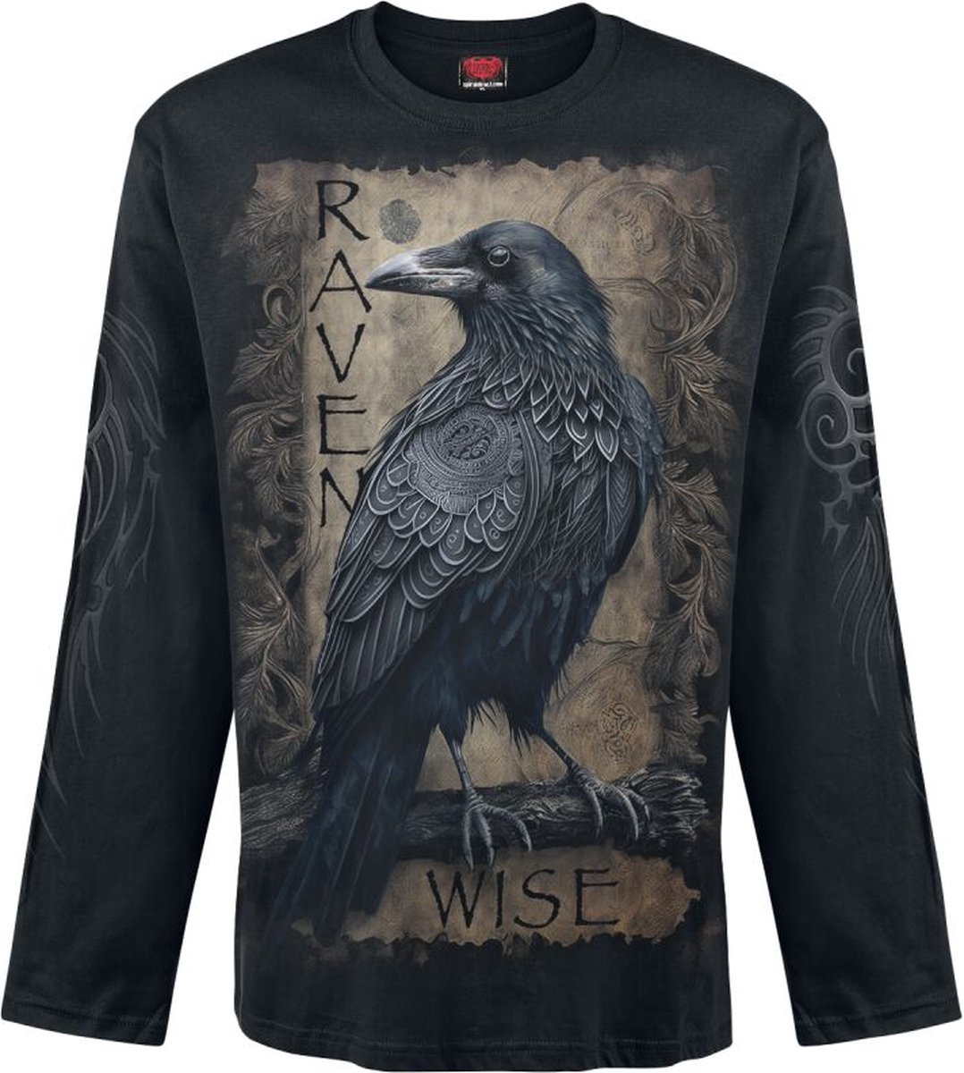 Spiral Raven Wise Heren Shirt met lange mouwen - zwart - L