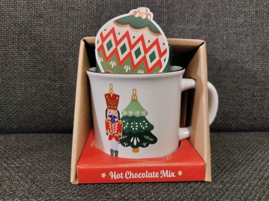 Kerst Cadeauset - Joyful - Vanilla Hot Chocolate Mix - Kerstcadeau met Mok en Chocolademelk - Kerstgeschenk - Klein Kerstpakketje - Kerstmok
